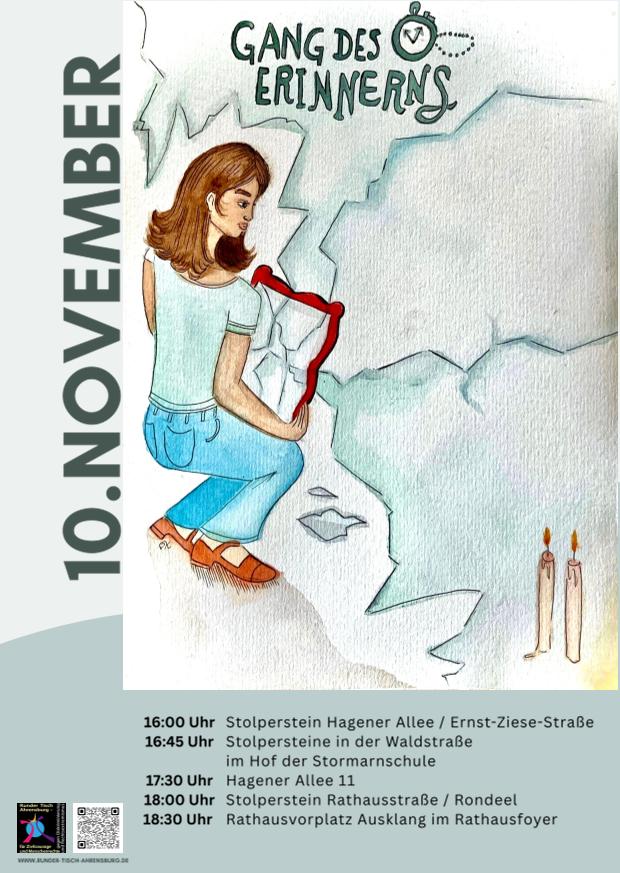 Postkartengröße Gang des Erinnerns